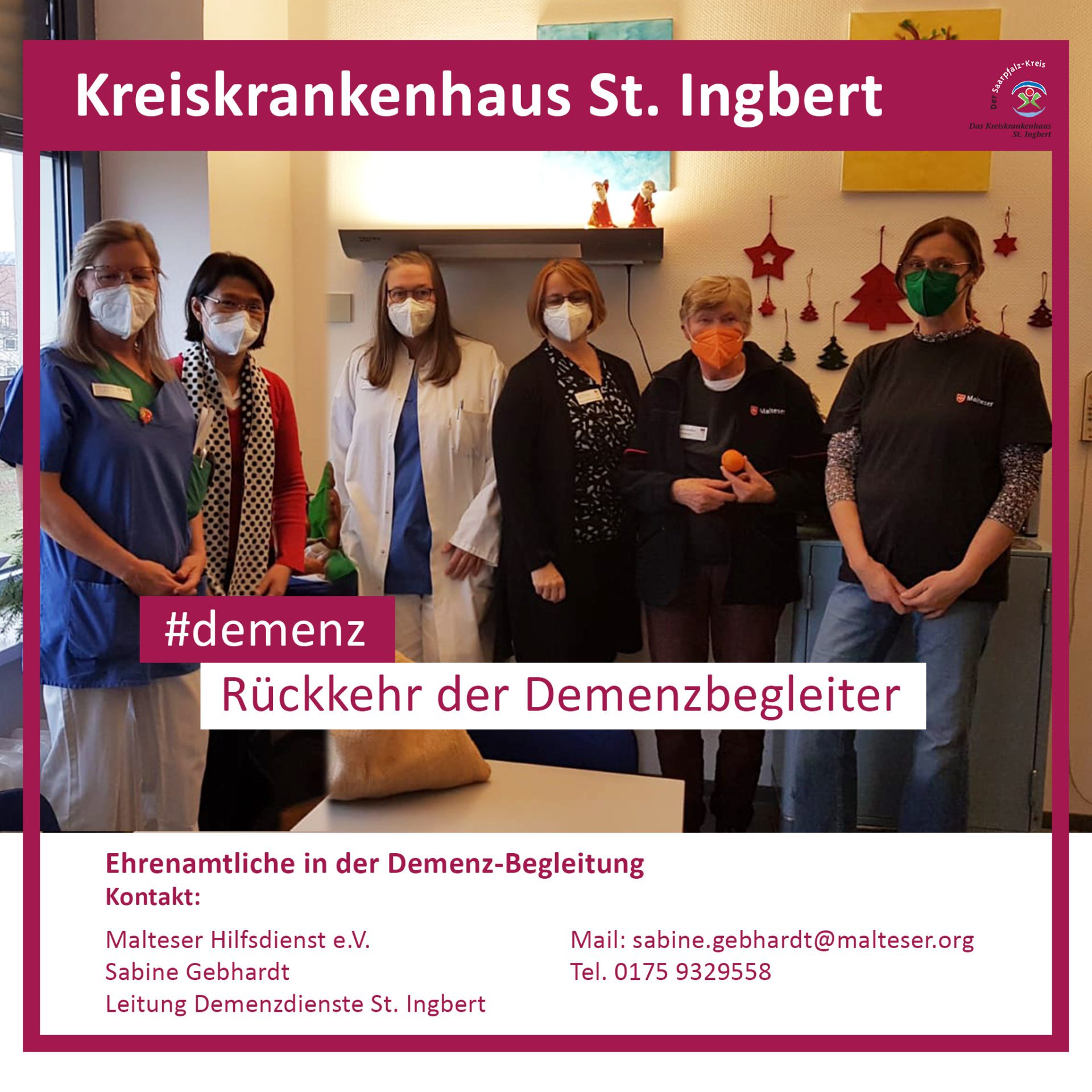 Kreiskrankenhaus St.Ingbert - Rückkehr der Demenzbegleiter